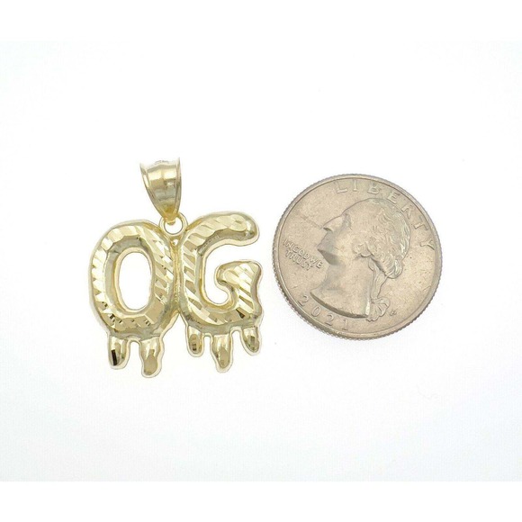 OG Original Gangster Pendant 10k Gold Men's Charm 1.2" - Picture 5 of 5